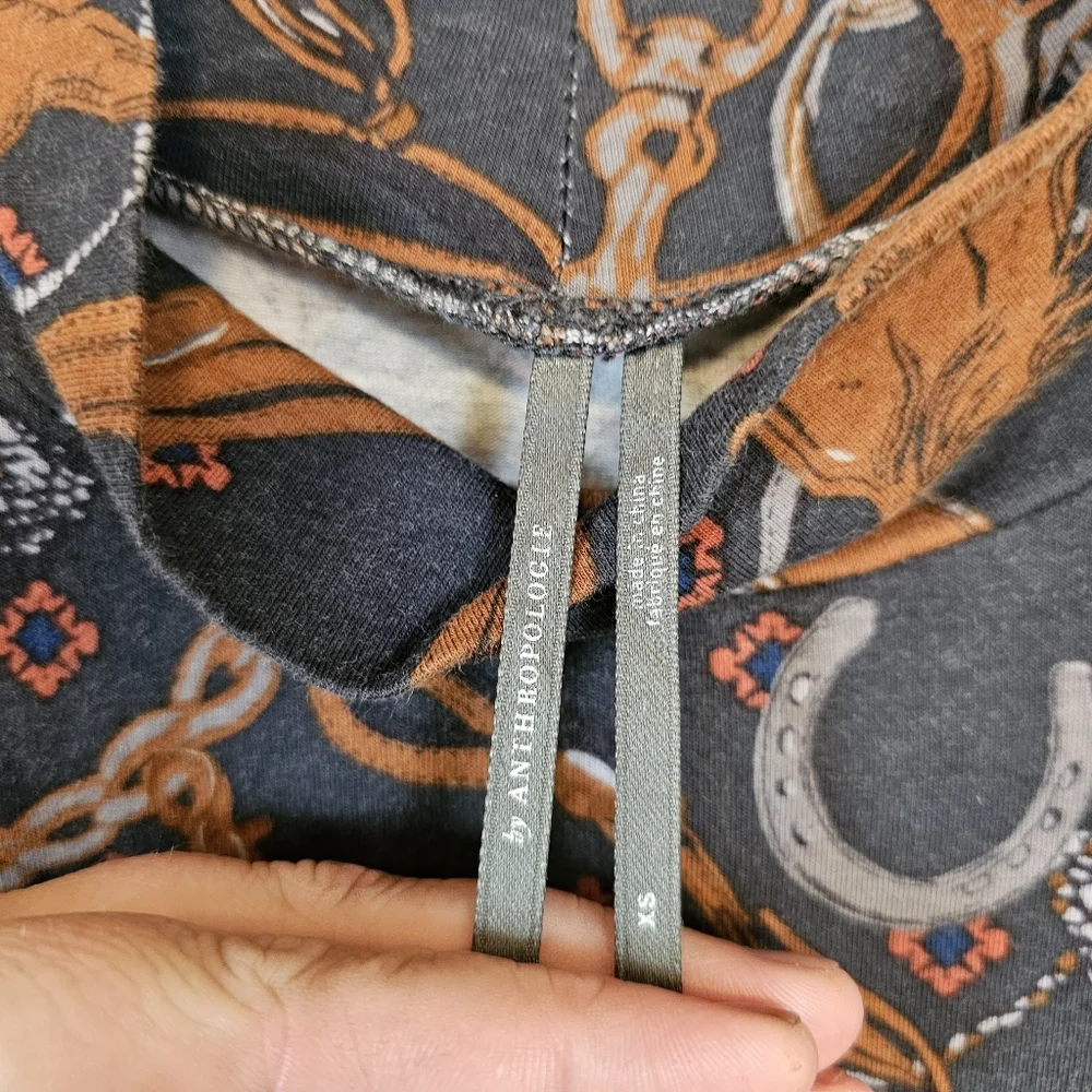 Anthropologie Adventurer Horse Equestrian Western Country Mock Neck Top - Picture 9 of 10